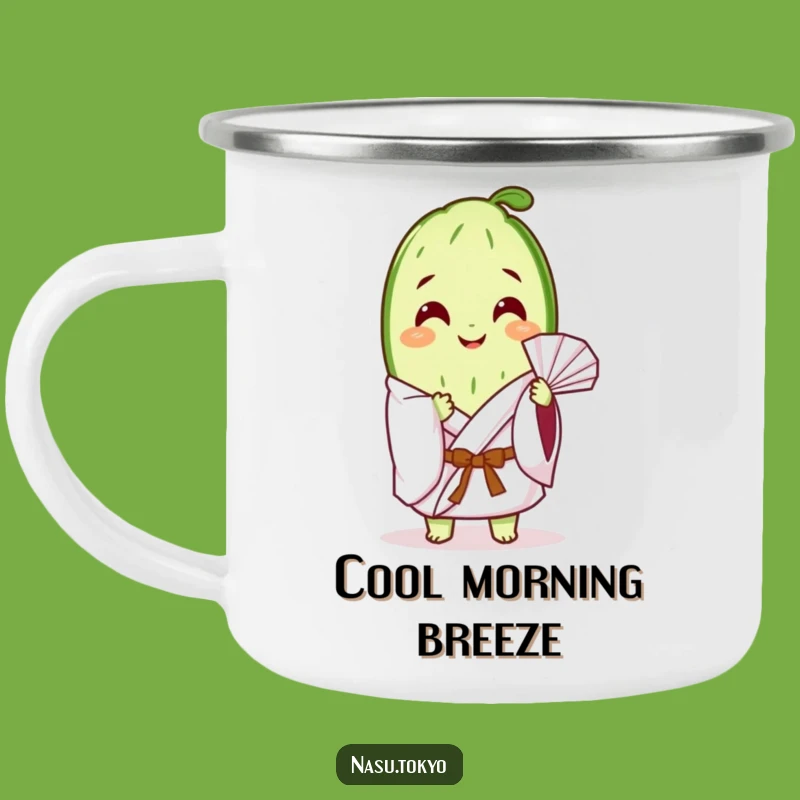Funny Cucumber Slice Kimono Camping Mug - Chill Veggie Outdoor Gift!