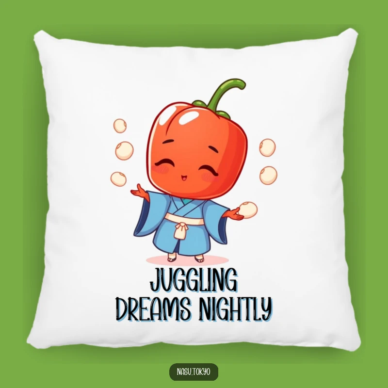 Funny Red Pepper Kimono Pillow - Cozy & Hilarious Juggling Veggie Cushion Gift!