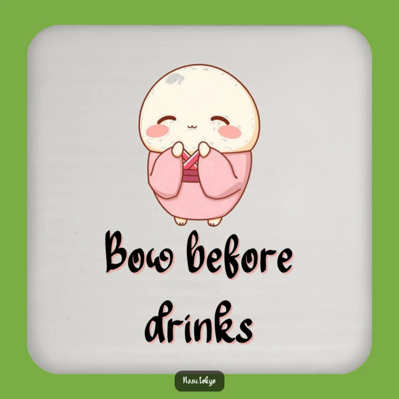 Funny Mochi Kimono Coaster - Protect Surfaces with Polite Charm!