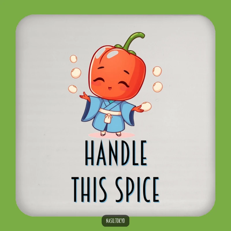 Funny Red Pepper Kimono Coaster - Hilarious Juggling Veggie Drink Protector Gift!