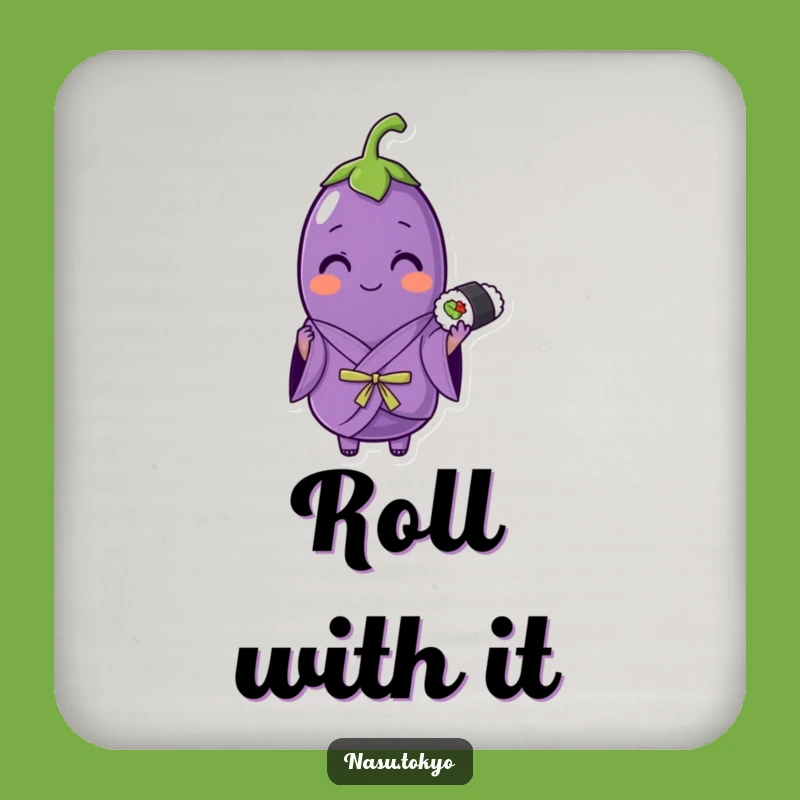Funny Eggplant Kimono Sushi Coaster - Protect Surfaces with Pizzazz!