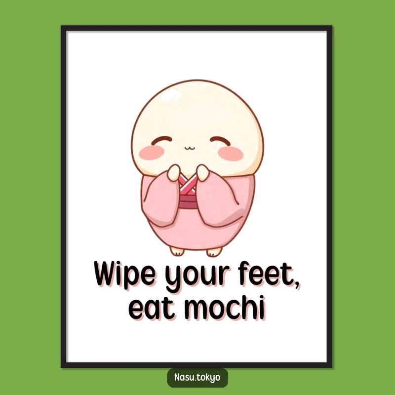 Funny Free Printable Wall Art: Bowing Mochi Downloadable Art