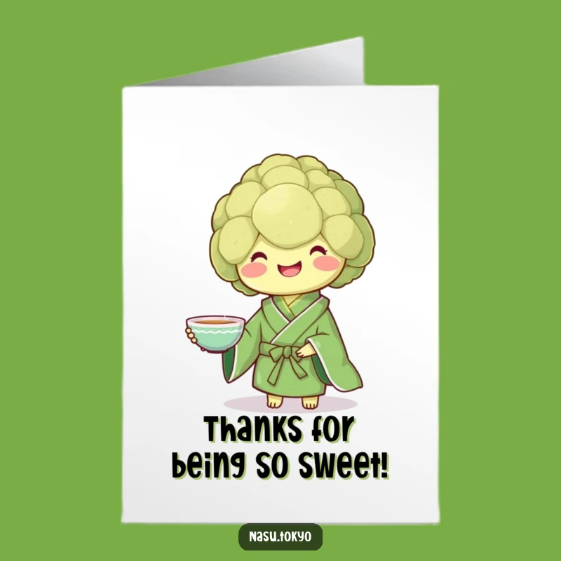 Free Printable Thank You Card: Broccoli Tea Funny Downloadable Gift
