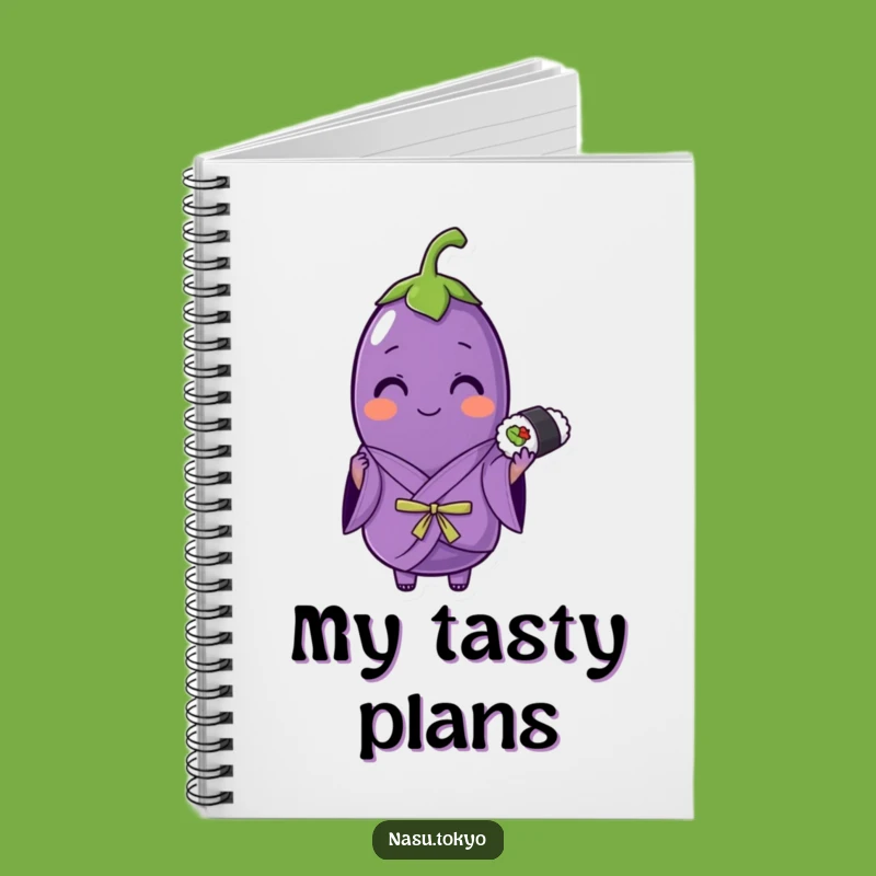 Funny Eggplant Kimono Sushi Notebook - Jot Down Your Culinary Dreams!