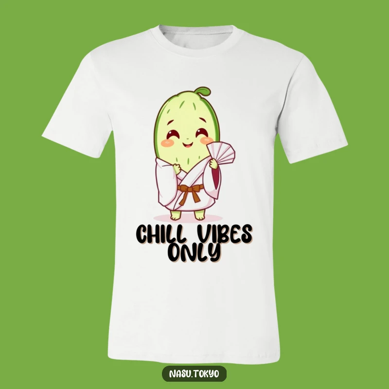 Funny Cucumber Slice Kimono T-Shirt - Chill Veggie Tee for Relaxed Style!